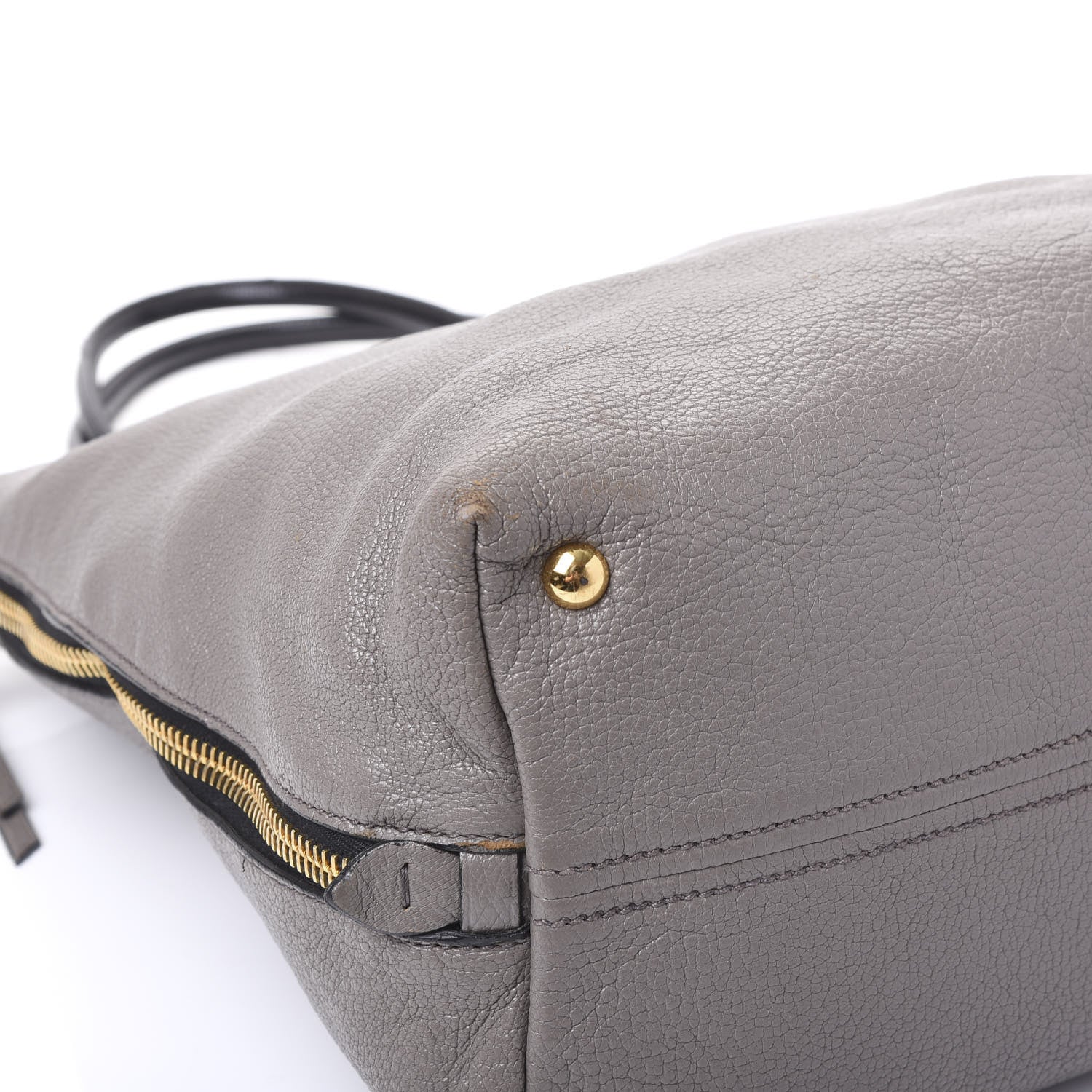 Miu Miu Goatskin Madras Zip Tote Argilla Black 5 of 10