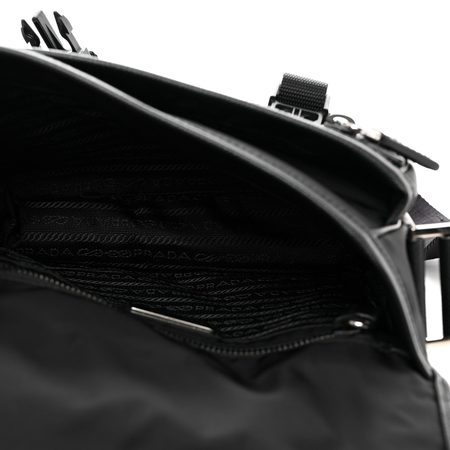 Prada Re-Nylon Saffiano Shoulder Bag Black 5 of 10