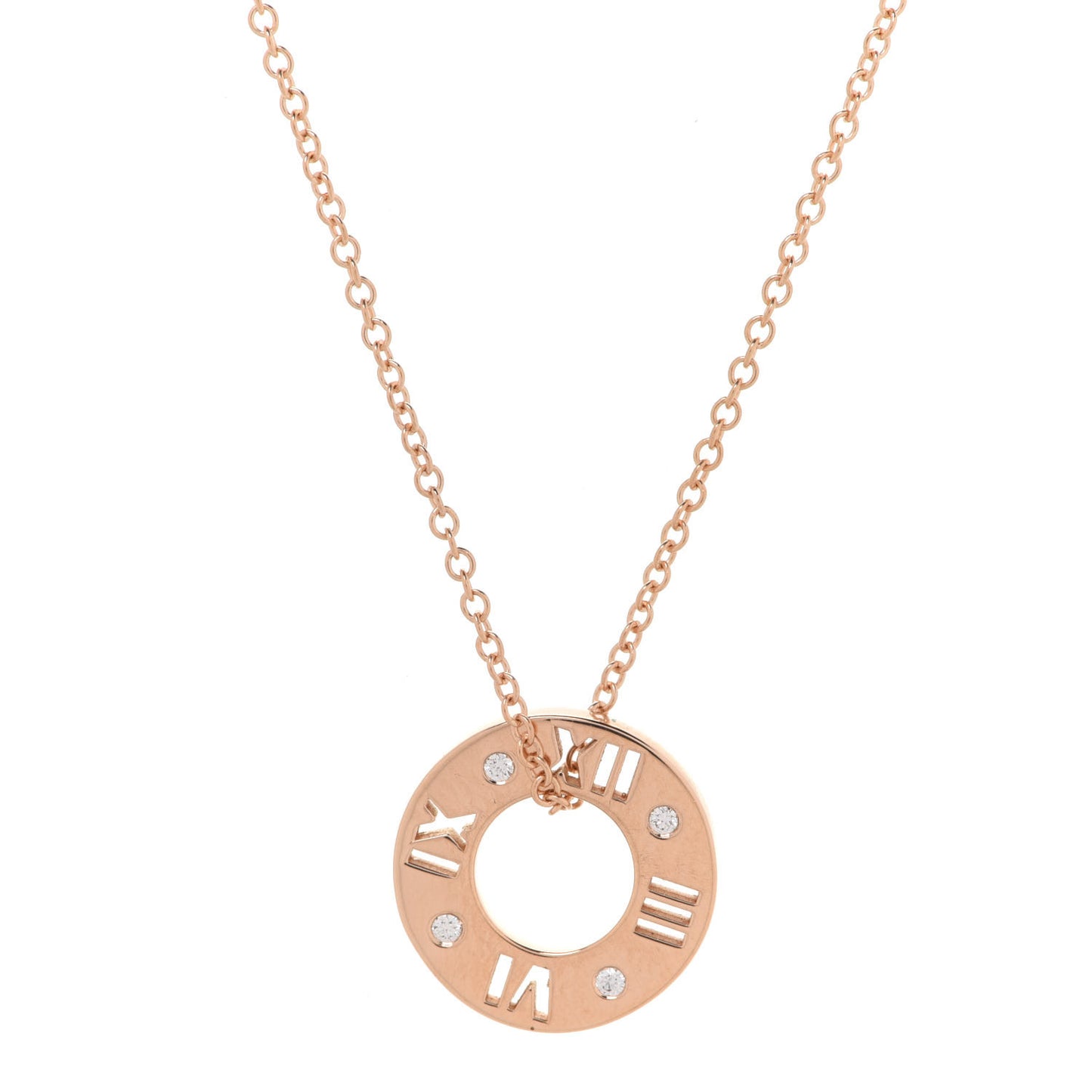 18K Rose Gold Diamond Atlas Pierced Pendant Necklace