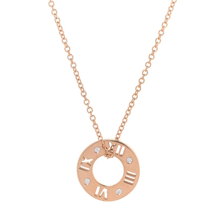 Tiffany 18K Rose Gold Diamond Atlas Pierced Pendant Necklace 2 of 8