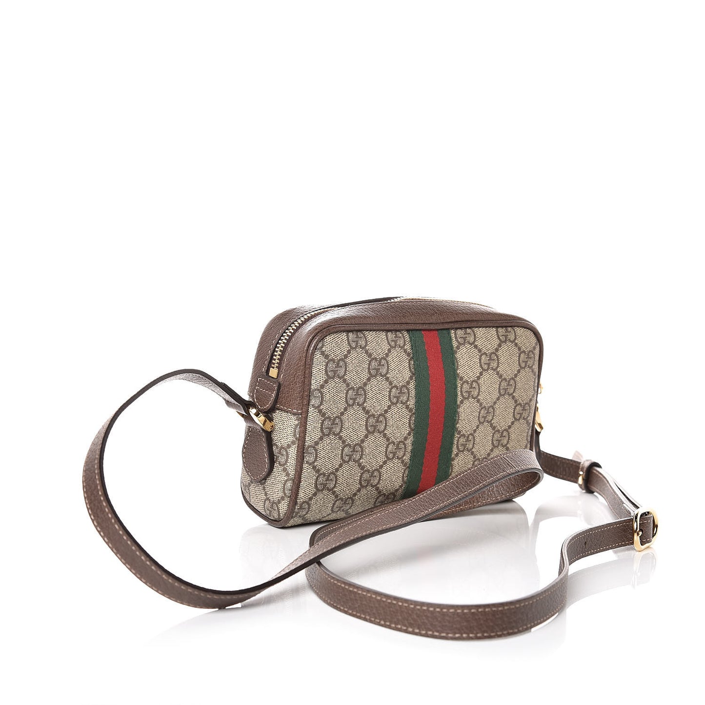 GG Supreme Monogram Web Mini Ophidia Shoulder Bag Brown