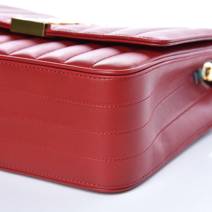 Saint Laurent Grain De Poudre Matelasse Monogram Medium Vicky Chain Bag Red 9 of 9