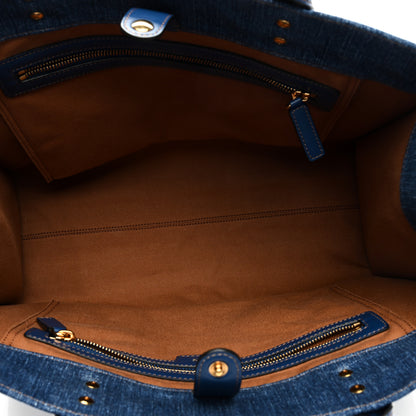 Versace Denim Calfskin La Medusa Tote Bag Blue 6 of 9