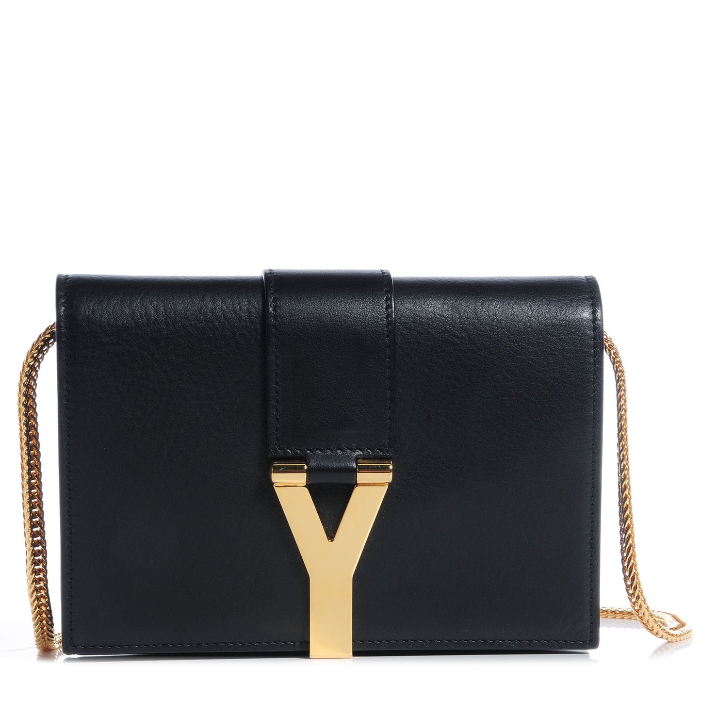 Calfskin Mini Y Ligne Crossbody Pochette Bag Black