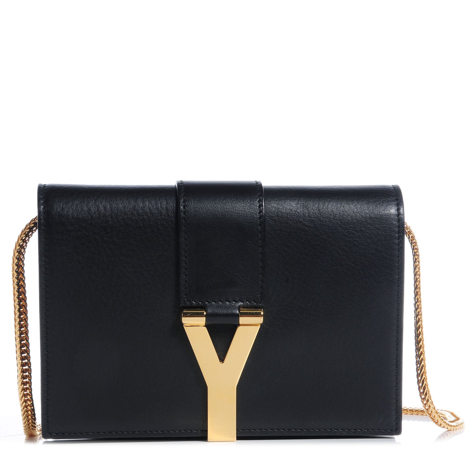 Saint Laurent Calfskin Mini Y Ligne Crossbody Pochette Bag Black 1 of 9