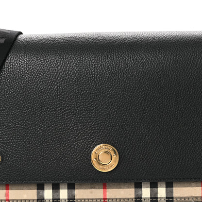 Burberry Grainy Calfskin Vintage Check Note Crossbody Bag Black 7 of 11