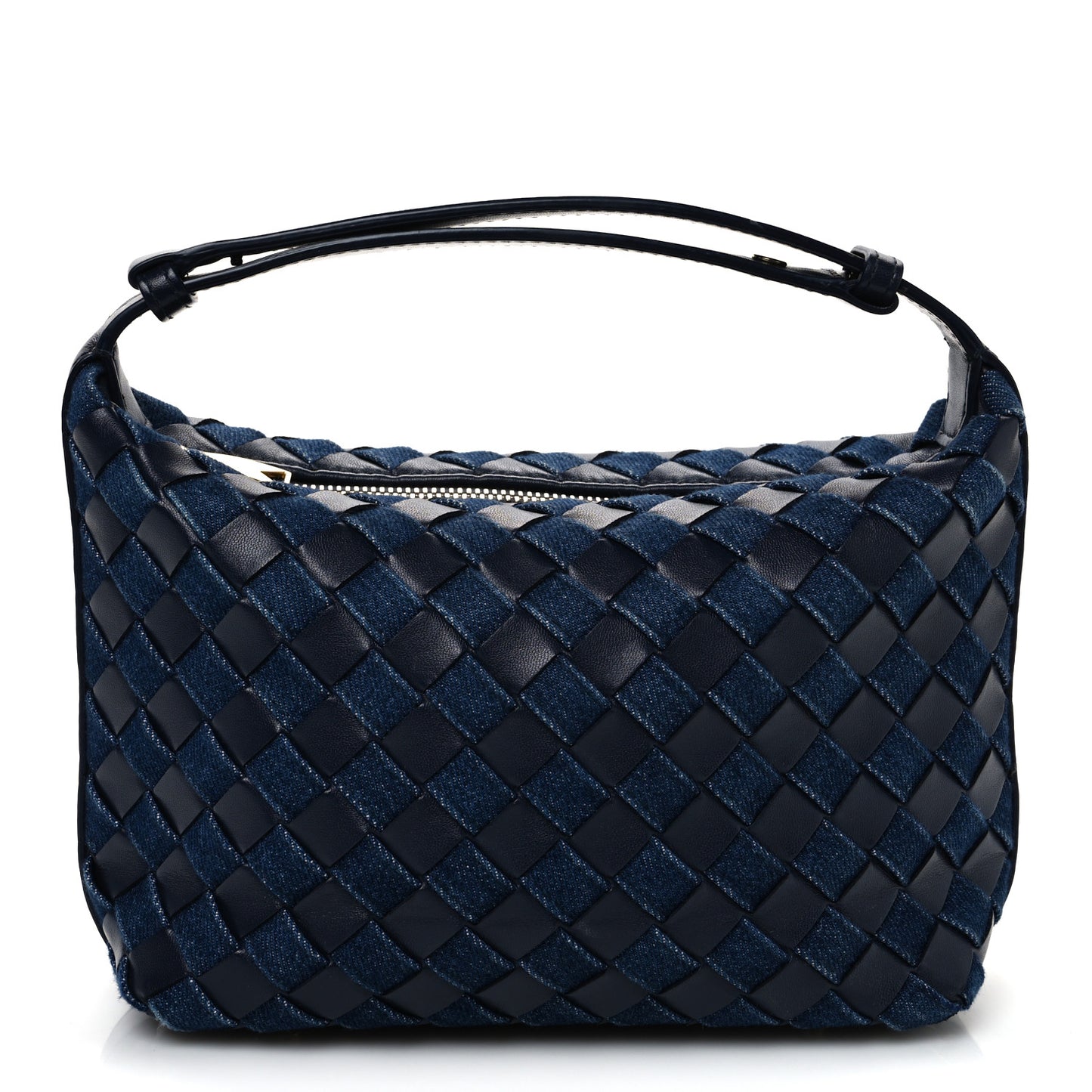 Nappa Denim Intrecciato Mini Wallace Abyss Indigo