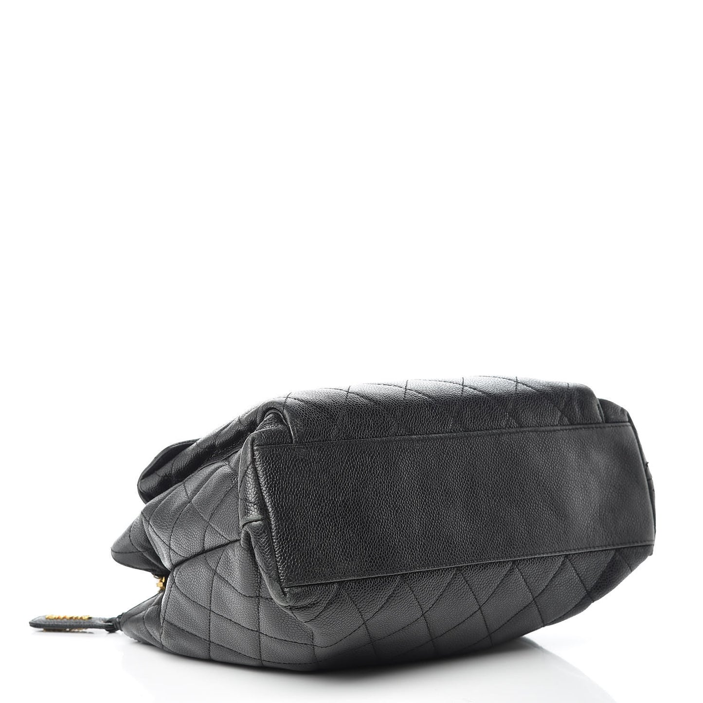 Caviar Quilted Flap Shoulder Bag Black