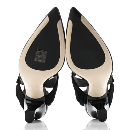 Fendi Technical Mesh FF Colibri 85mm Slingback Pumps 39 Black 9 of 17