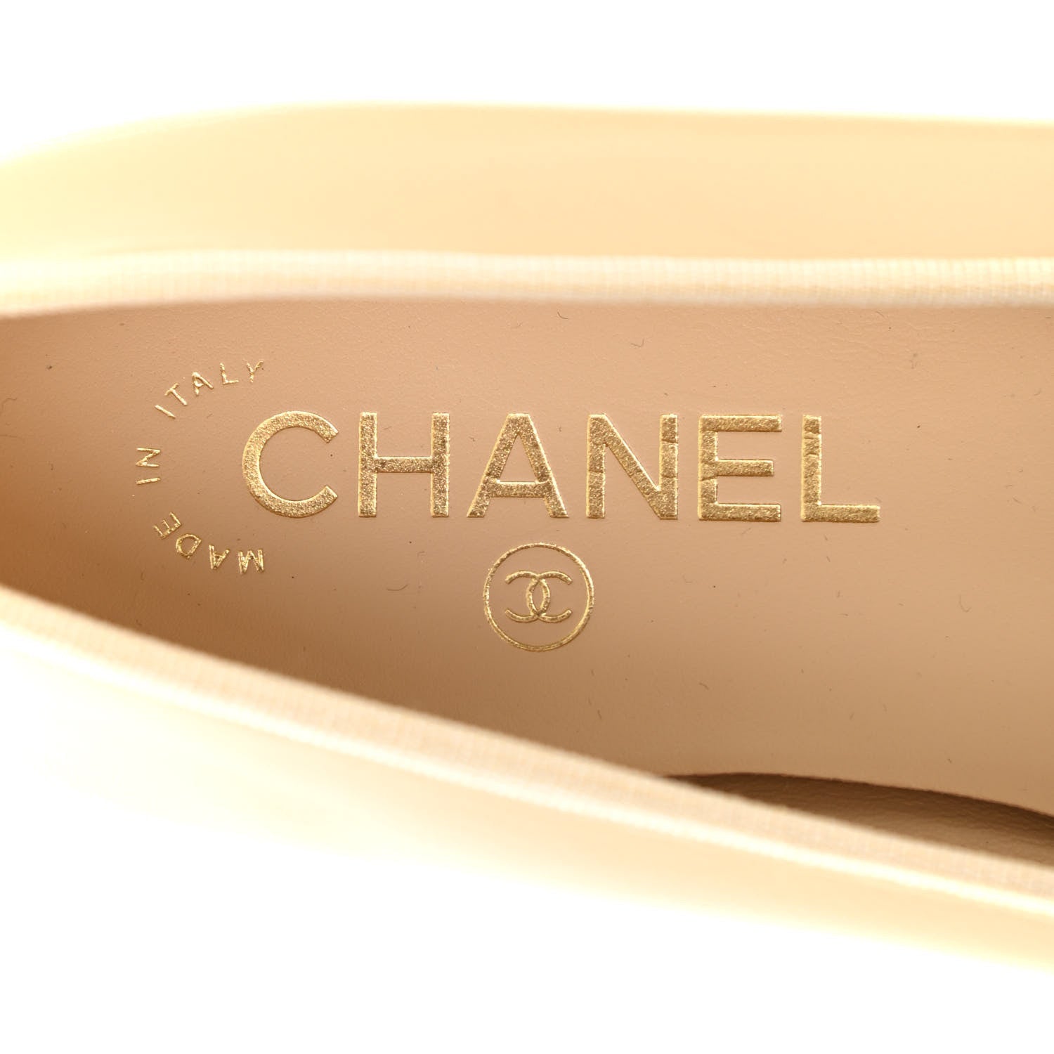 Chanel Lambskin Cap Toe CC Ballerina Flats 40 Beige Black 7 of 9