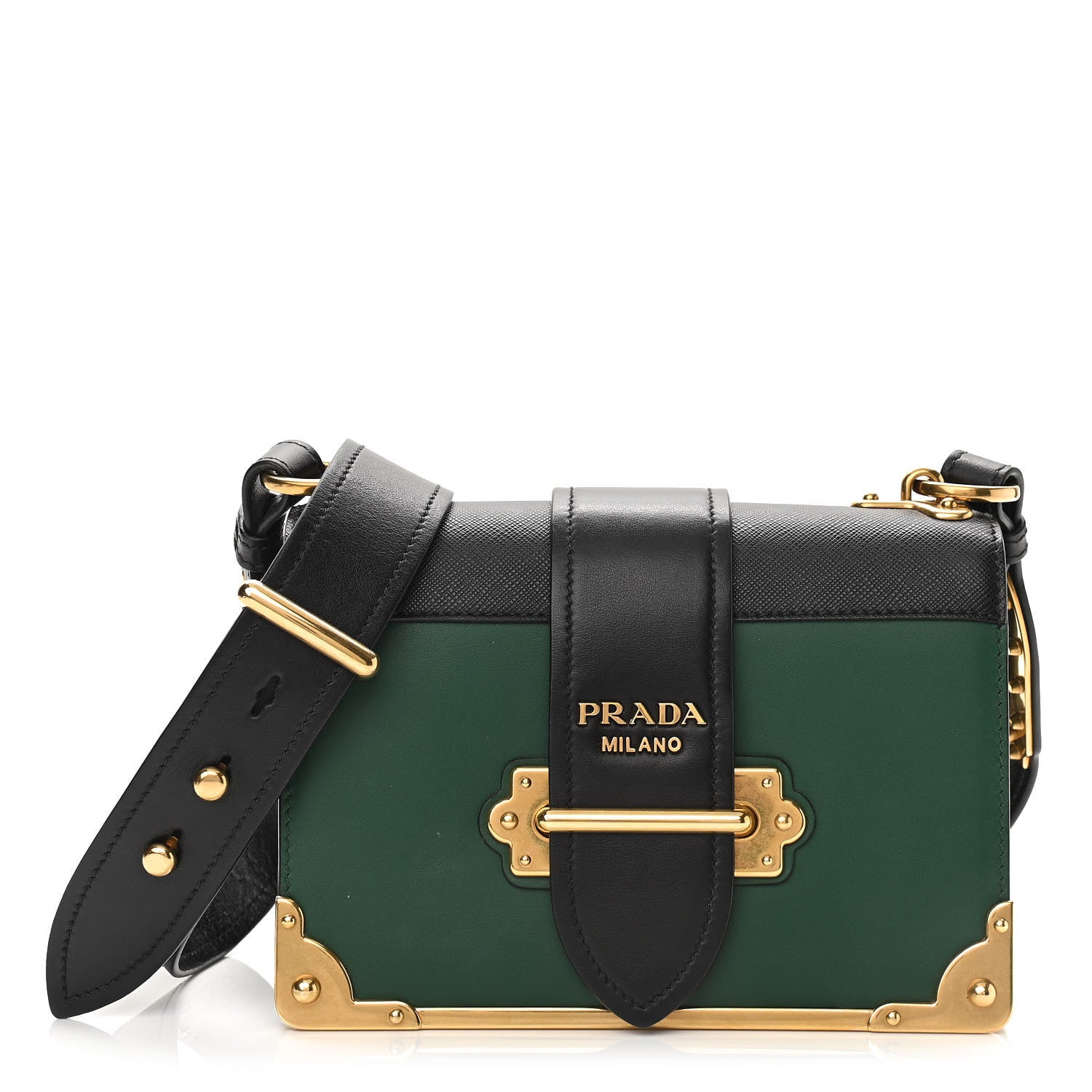 Prada City Calf Saffiano Cahier Bag Biliardo Black 1 of 10