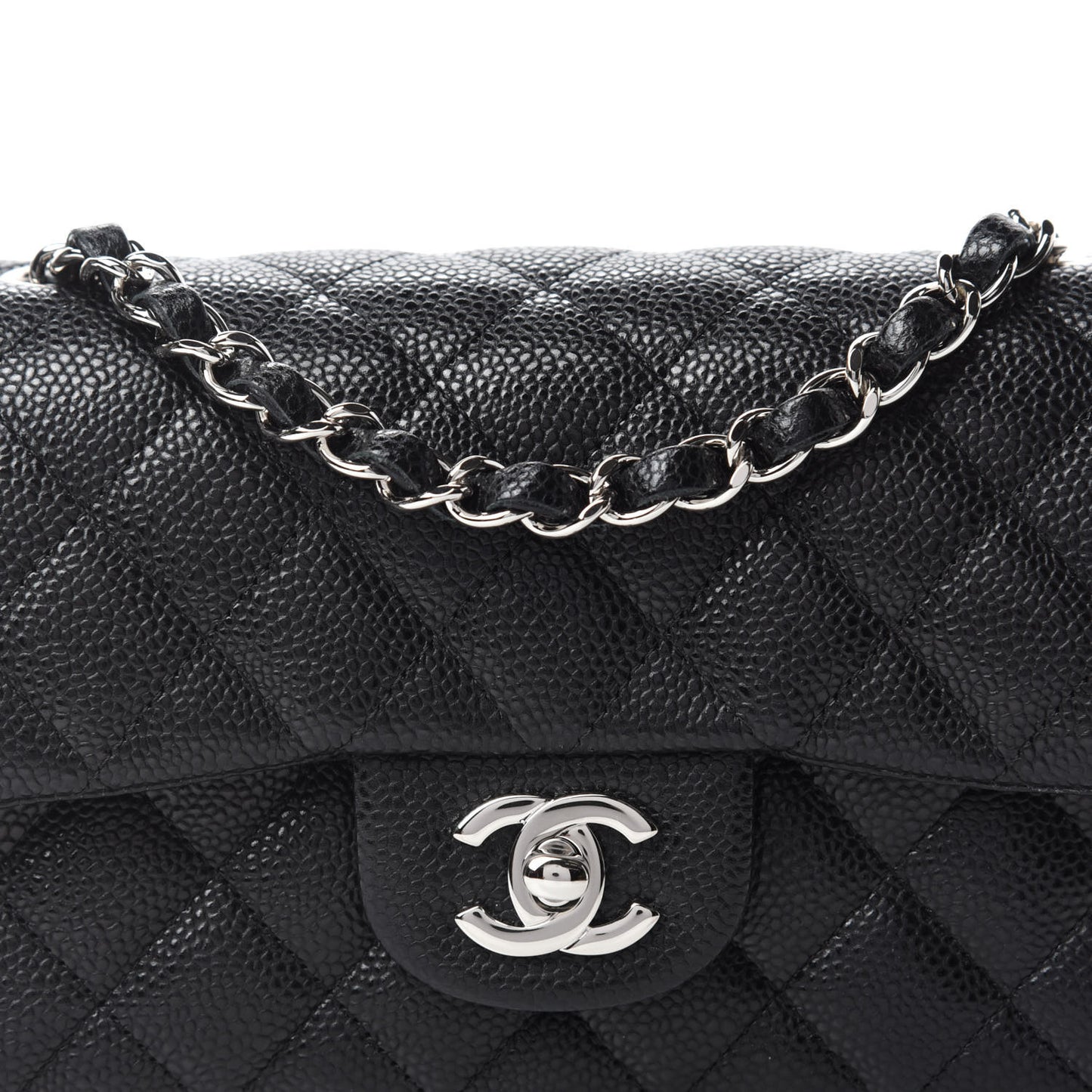 Caviar Quilted Mini Rectangular Flap Black
