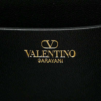 Valentino Garavani Grainy Calfskin Small Vlogo Moon Hobo Bag Black 6 of 10