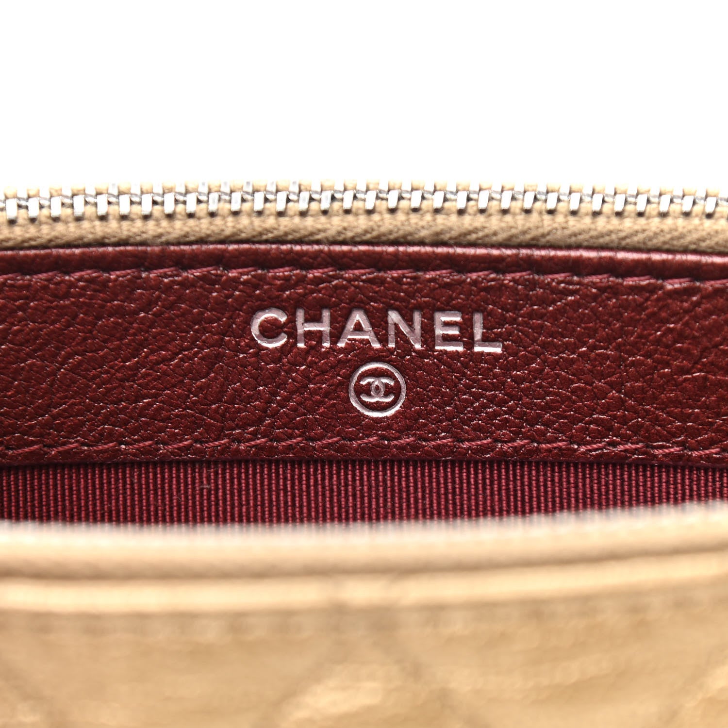 Chanel Metallic Goatskin Quilted Small Gabrielle Clutch With Chain Bronze 6 of 12