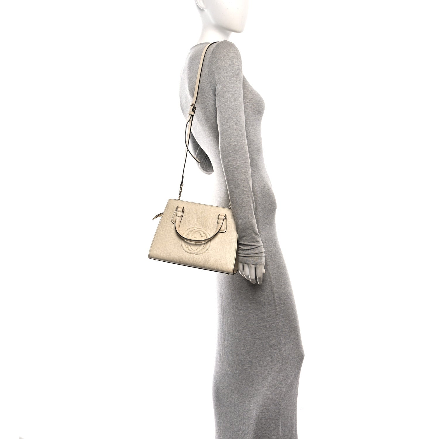 Gucci Dollar Calfskin Medium Soho Top Handle Satchel Ivoire 2 of 10