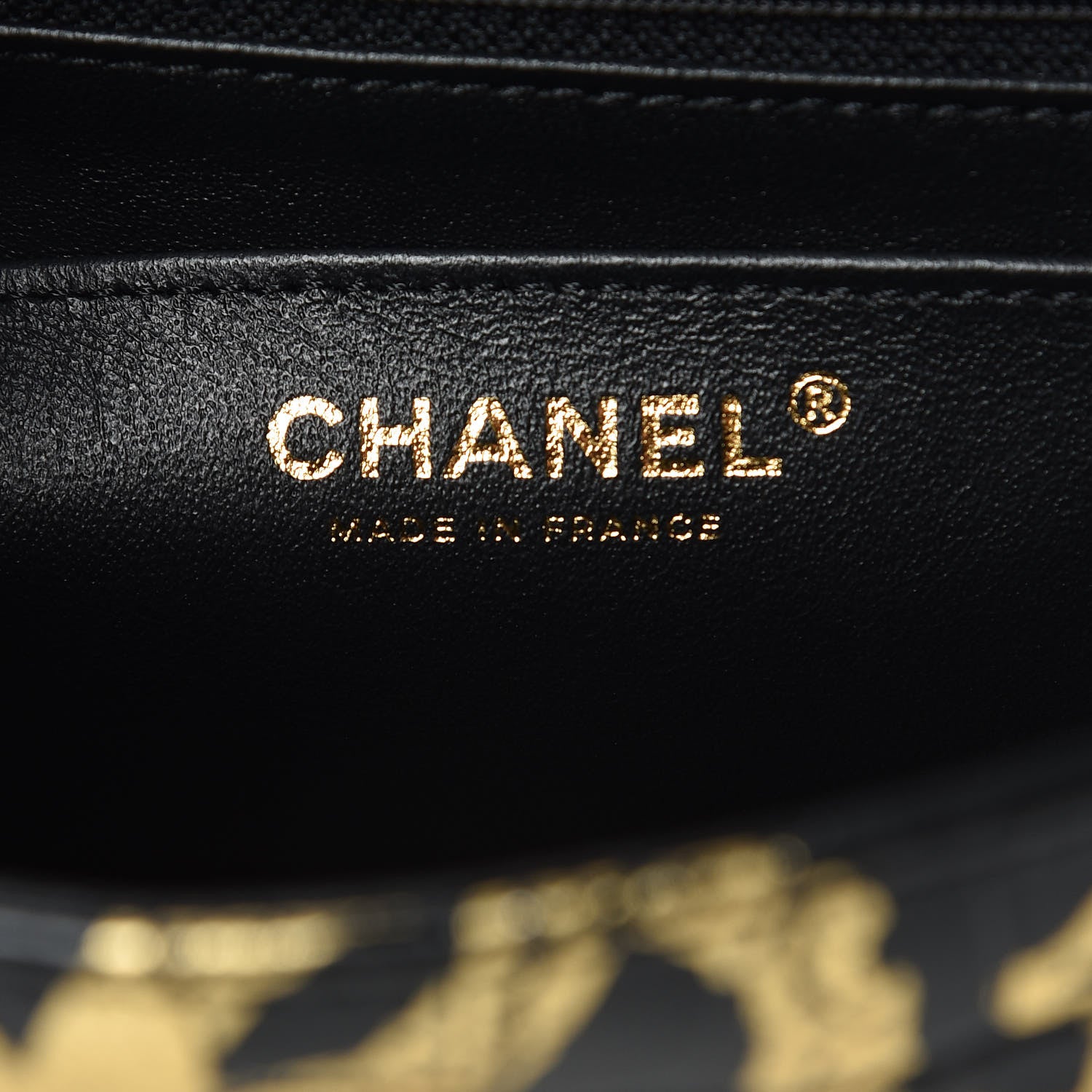 Chanel Calfskin Crocodile Embossed Graffiti 2.55 Mini Cocodile Reissue Flap Black Gold 6 of 10