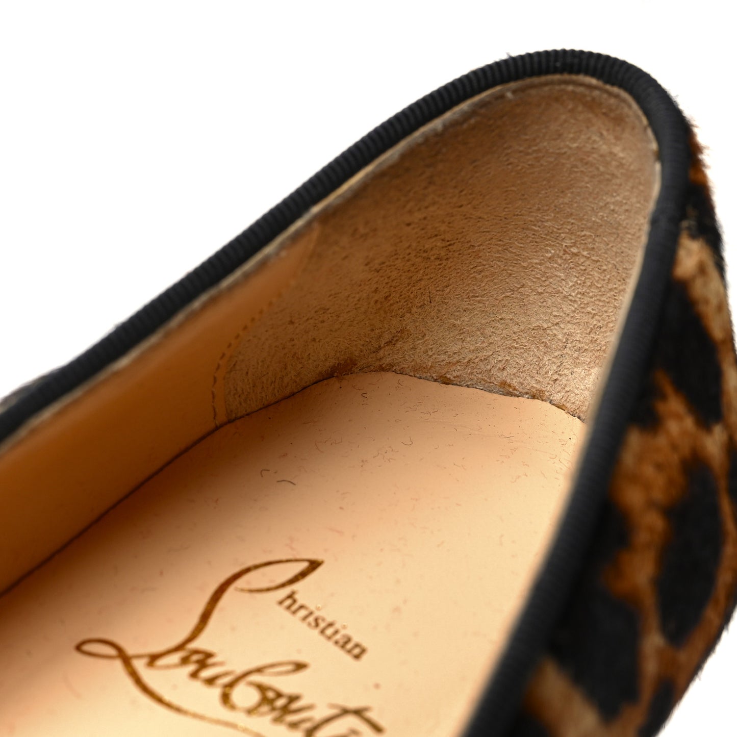 Pony Hair Print Spikes Womens Intern Flat Loafers 36 Leopard Black