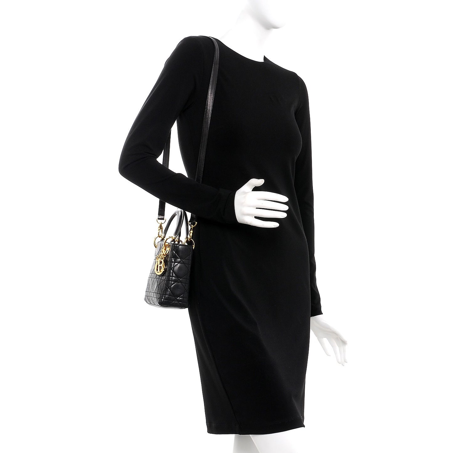 Lambskin Cannage Mini Lady Dior Black