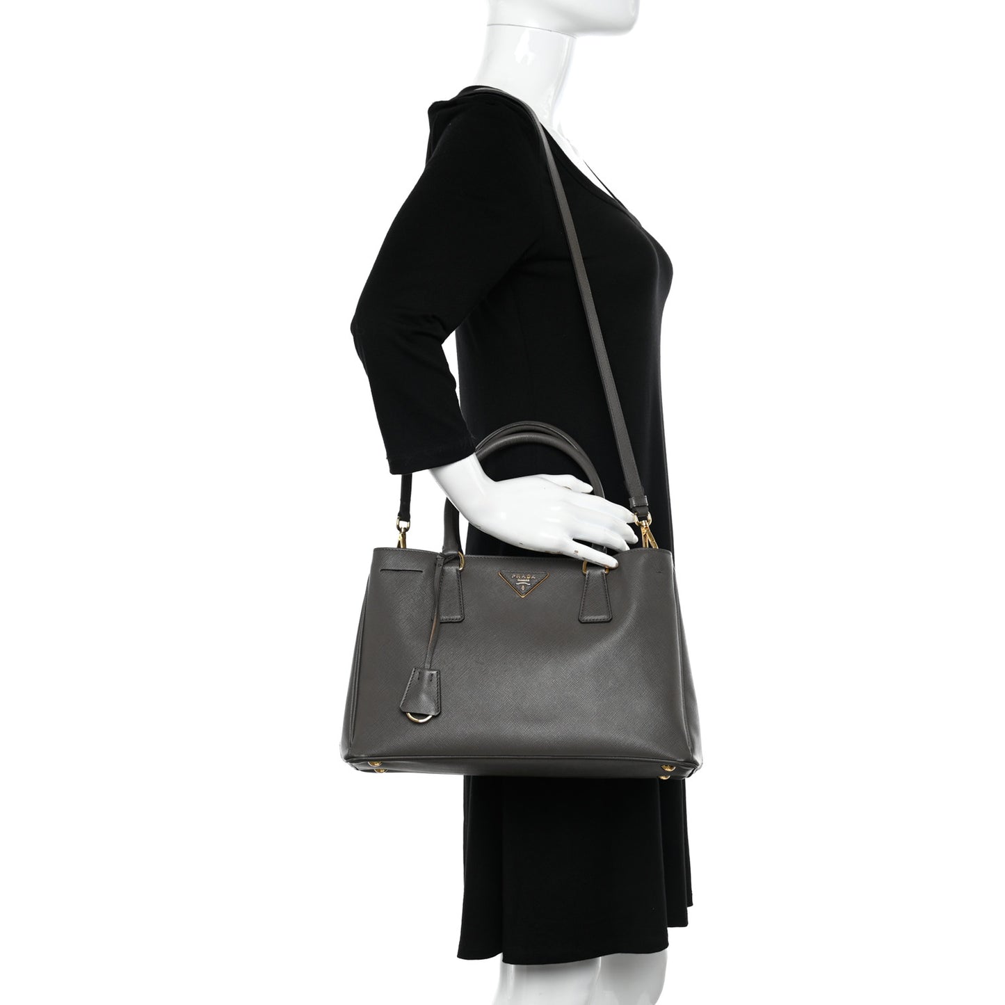 Saffiano Medium Galleria Double Zip Tote Argilla