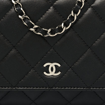 Chanel Lambskin Quilted Wallet On Chain WOC Black 9 of 13