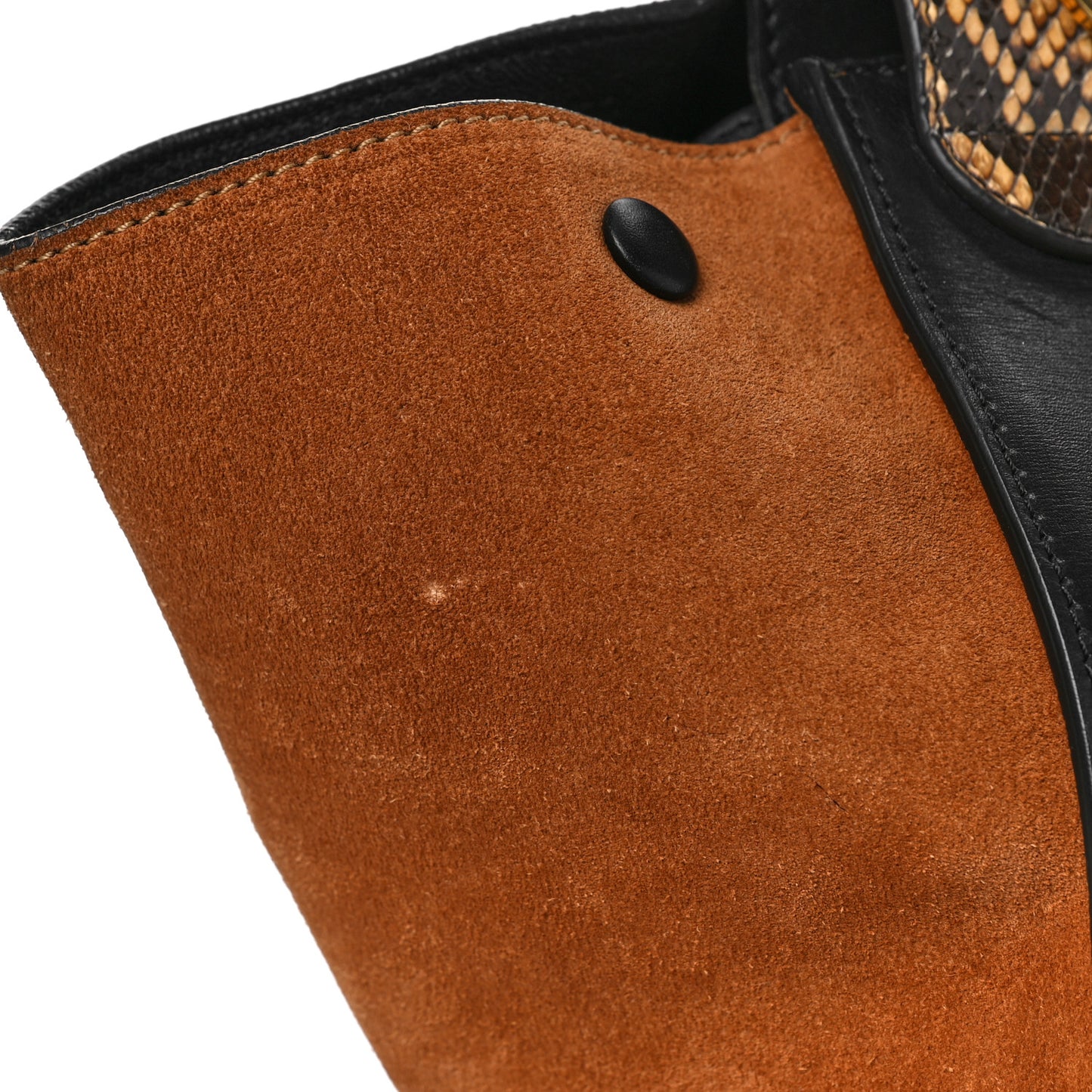 Snakeskin Suede Trapeze Brown