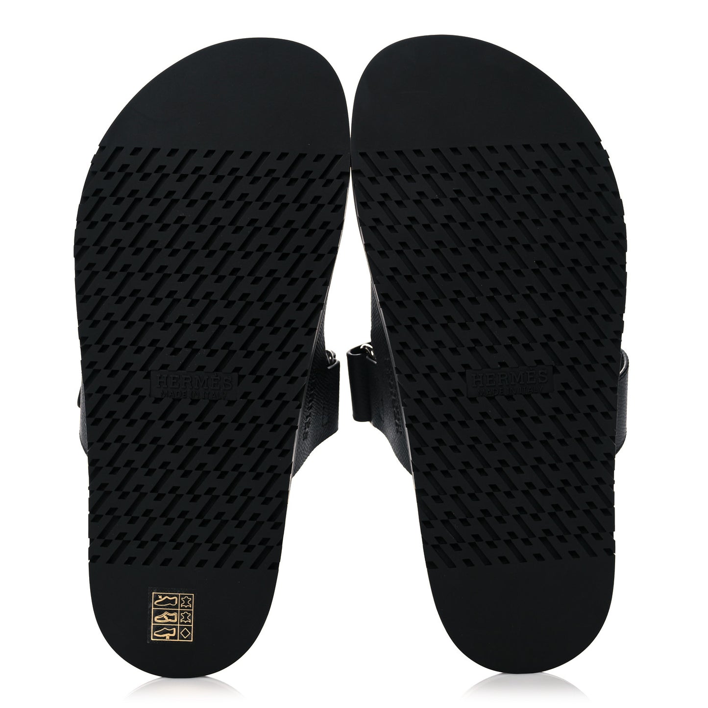 Epsom Calfskin Graff Hermes Mens Chypre Sandals 41 Black