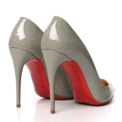 Christian Louboutin Patent Pigalle Follies 100 Pumps 36 Gris 4 of 7