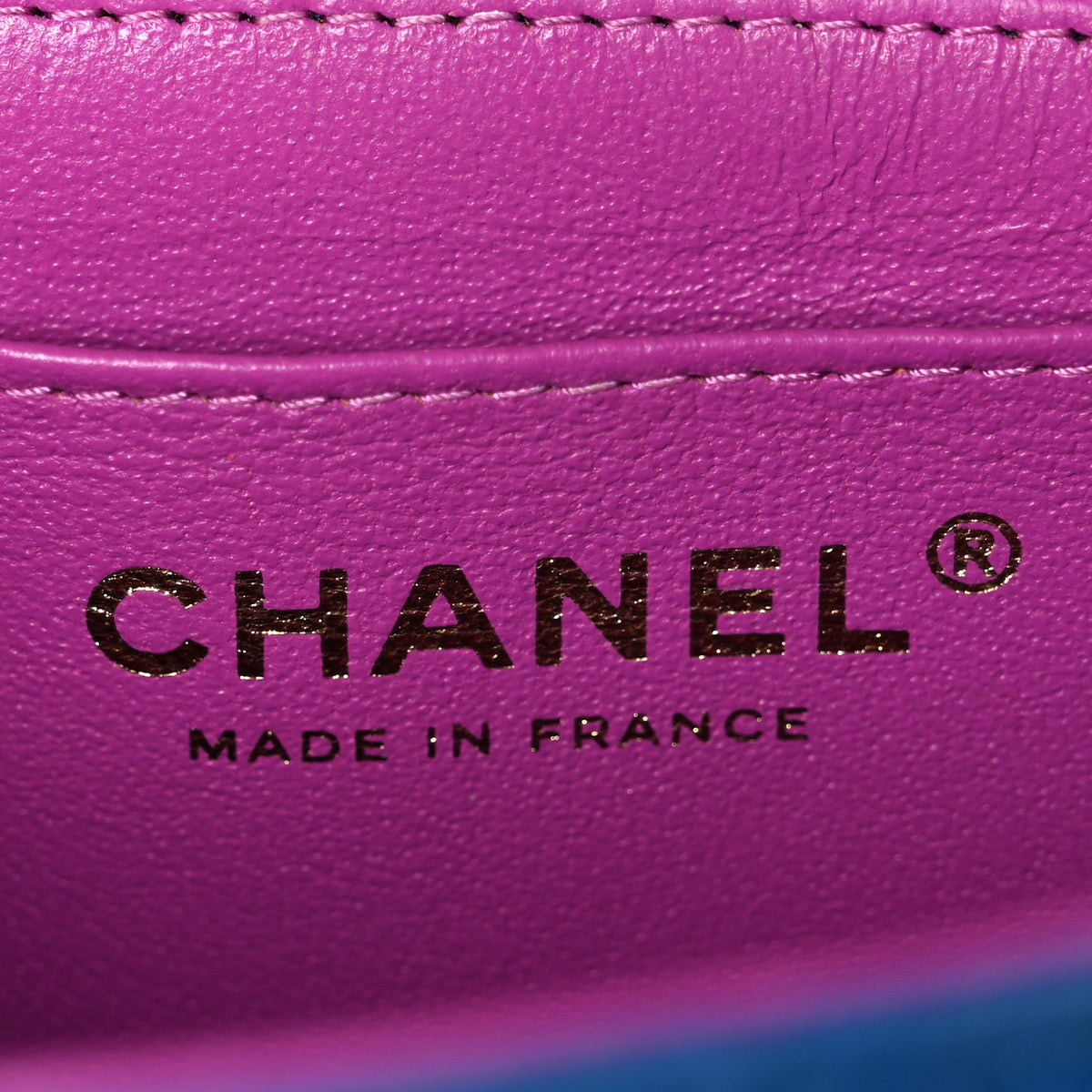 Chanel Lambskin Quilted Mini Rectangular Flap Blue Purple 6 of 11