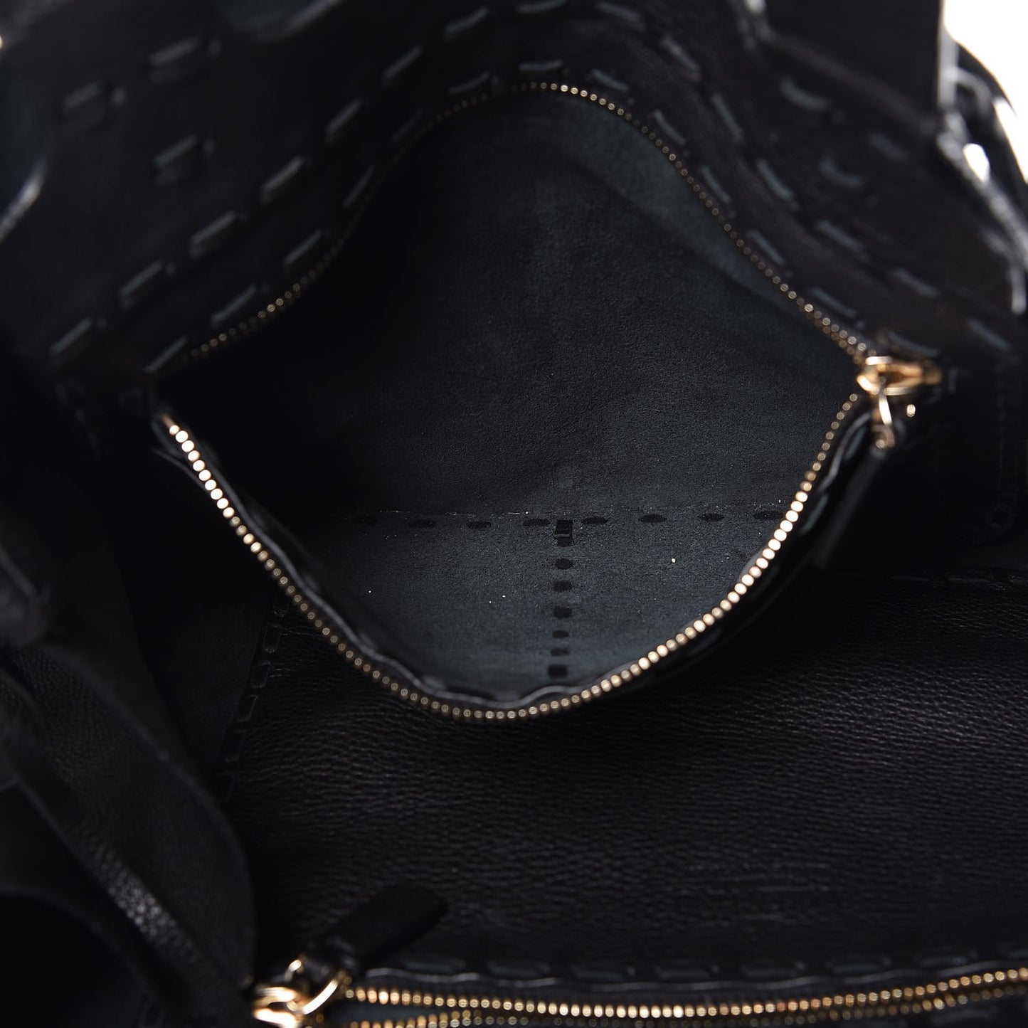 Grained Calfskin C-Rockee Fringe Tote Black