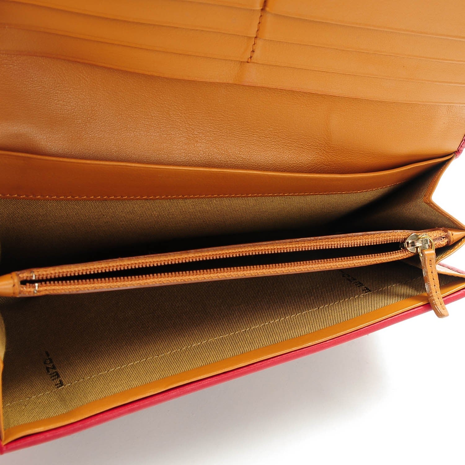 Fendi Pequin Cuoio Vegetale Organizer Continental Wallet Tobacco Rosso Miele 5 of 14