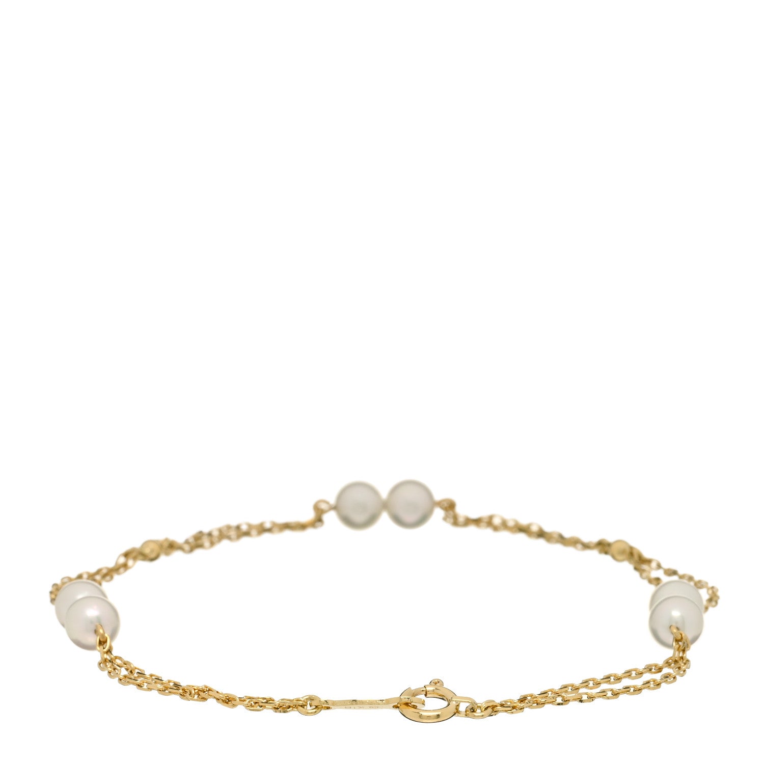 Mikimoto 18K Yellow Gold Akoya Pearl 4.5-5mm Station Bracelet 2 of 3