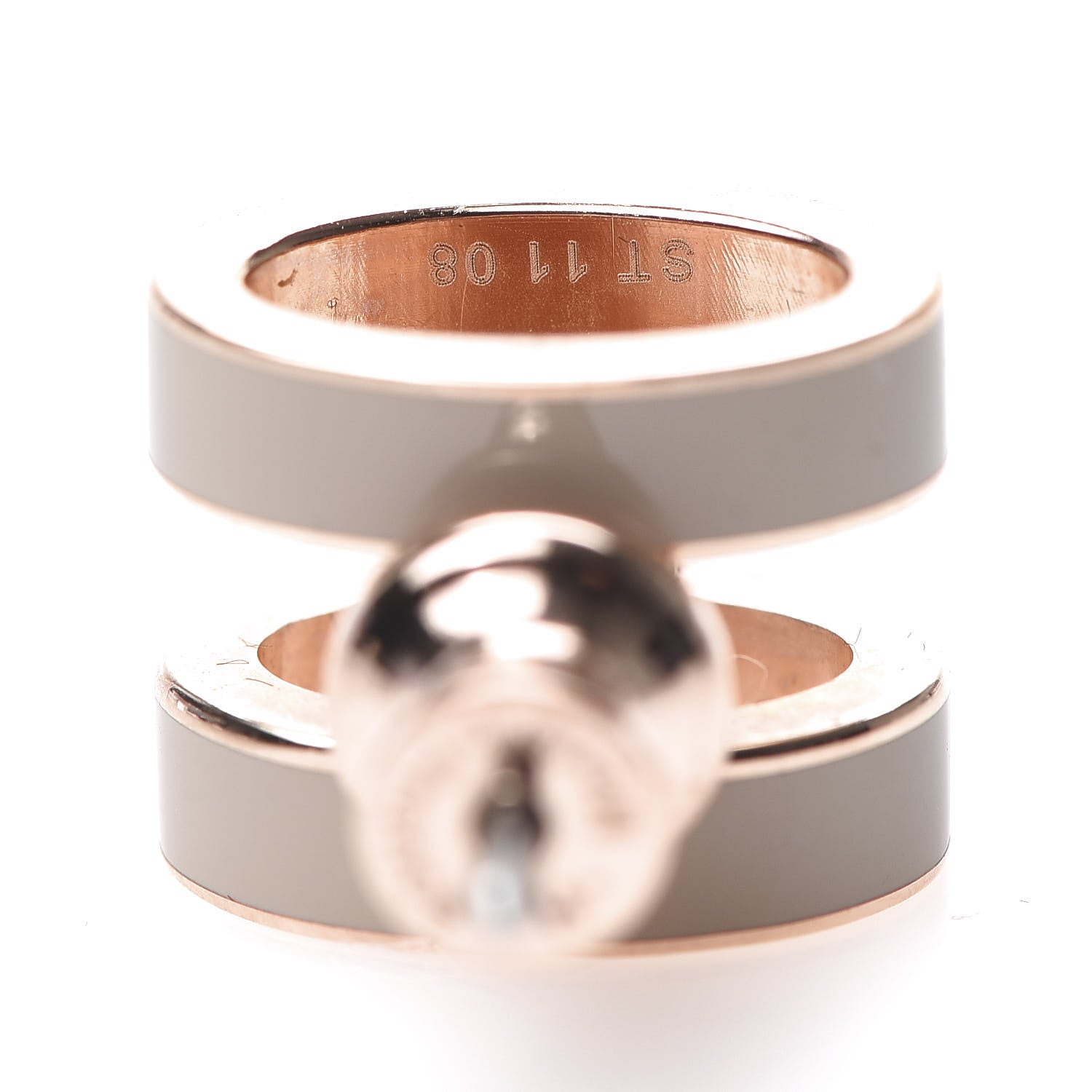 Hermes Rose Gold Lacquered Pop H Earrings Marron Glace 4 of 5