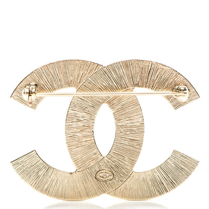 Chanel Metal Quilted CC Brooch Silver Gold 3 of 4