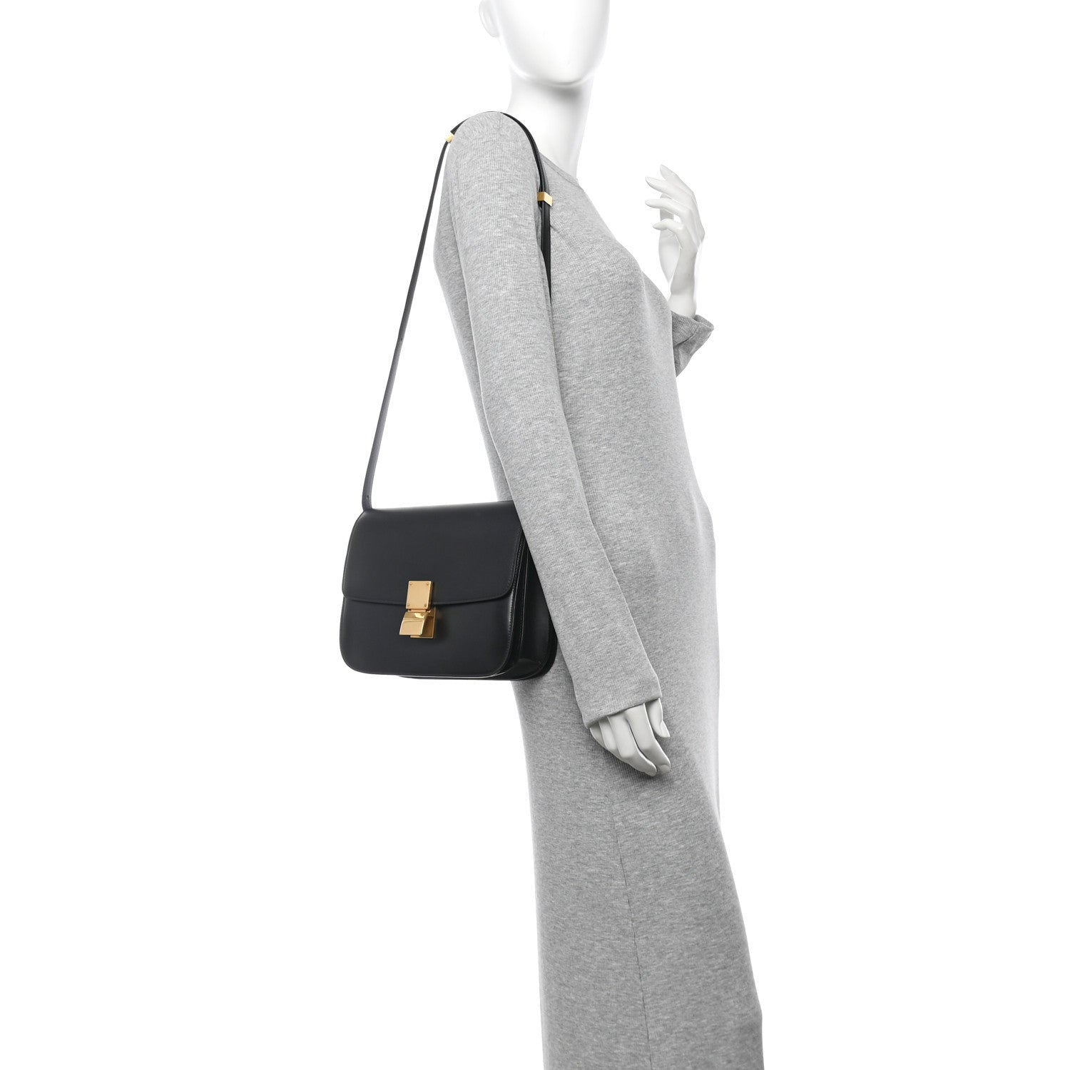 Celine Box Calfskin Medium Classic Box Flap Bag Black 2 of 10