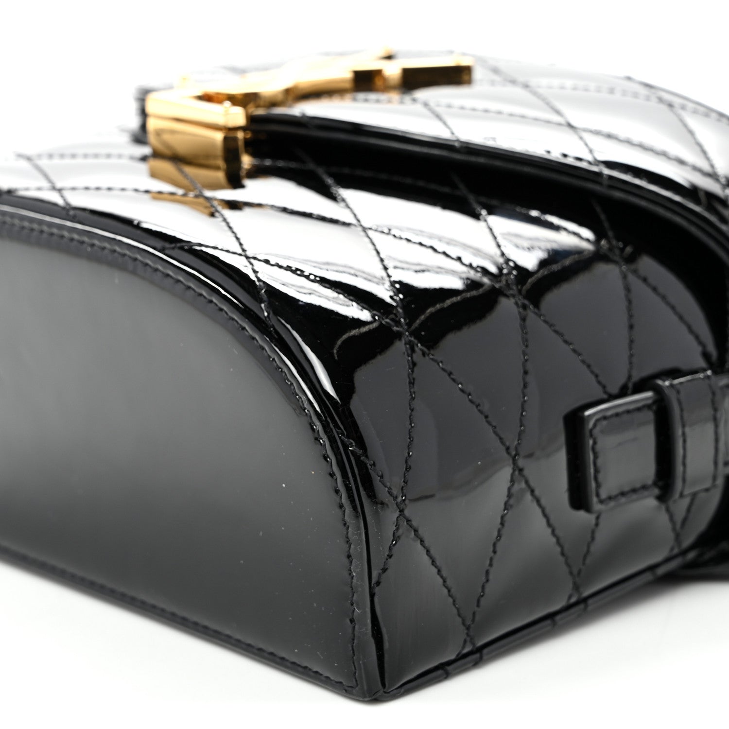Saint Laurent Patent Matelasse Monogram June Box Bag Black 9 of 9