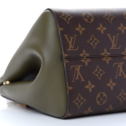 Louis Vuitton Calfskin Monogram Fold Tote PM Cream Khaki Black 7 of 8
