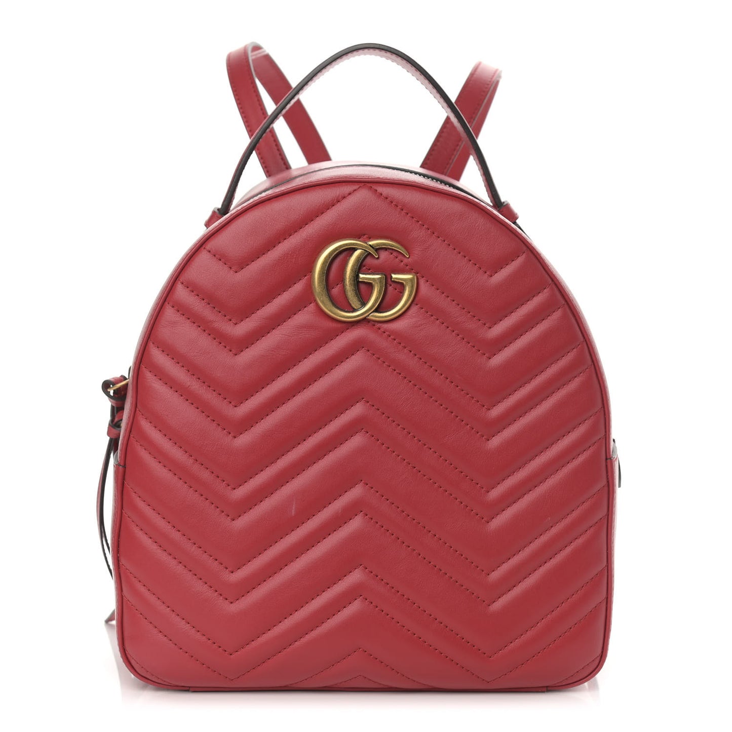 Calfskin Matelasse GG Marmont Dome Backpack Hibiscus Red
