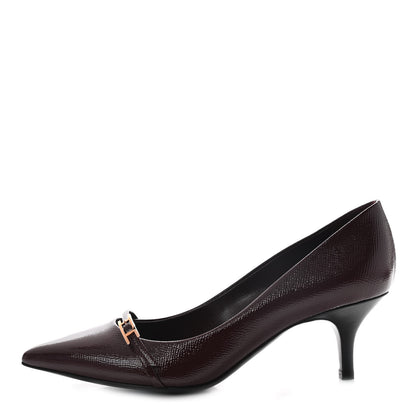 Hermes Patent Epsom Lauren Pumps 37.5 Bordeaux 1 of 7