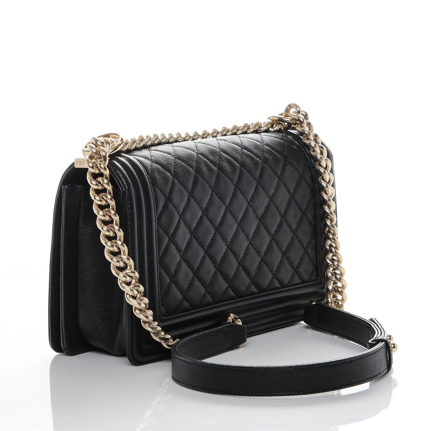 Caviar Quilted Medium Boy Flap Black