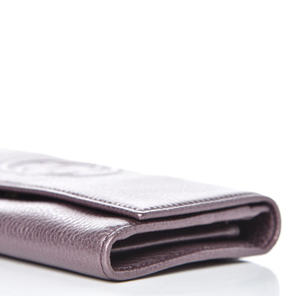 Gucci Metallic Pebbled Calfskin Large Soho Continental Wallet Purple 8 of 8