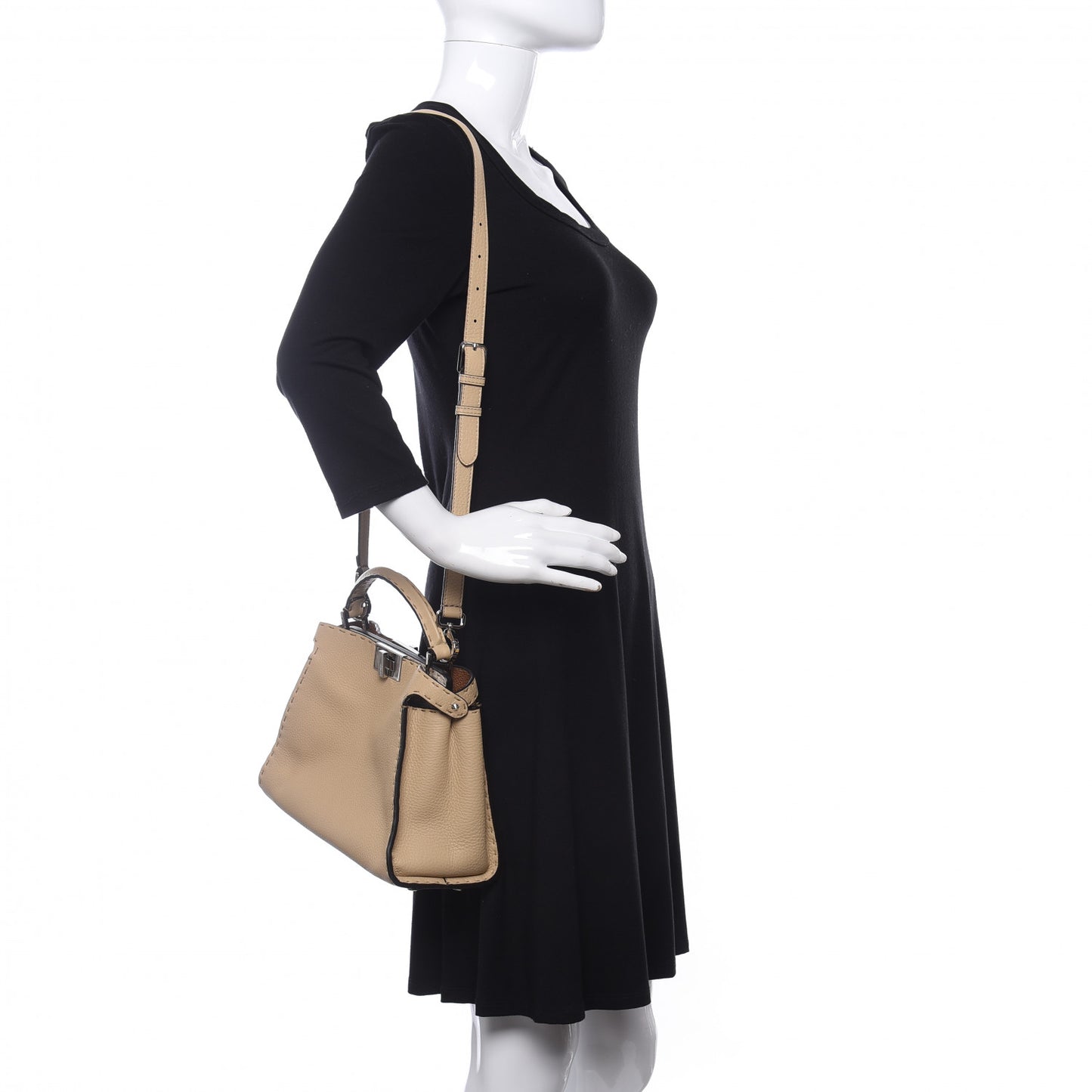 Cuoio Romano Selleria Medium Peekaboo Iconic Essentially Satchel Paglia Latte Mou