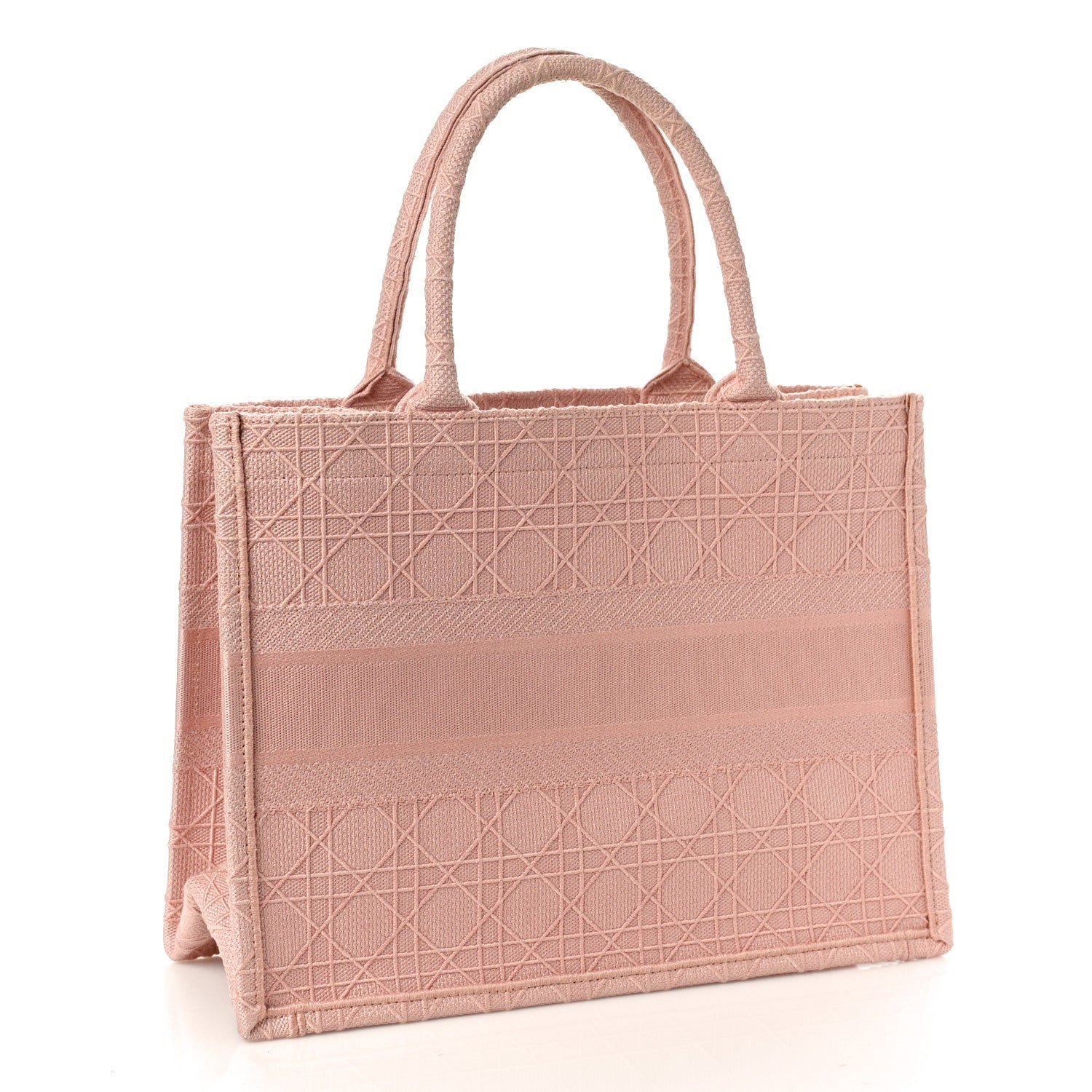 Christian Dior Canvas Embroidered Cannage Medium Book Tote Bois de Rose 3 of 9