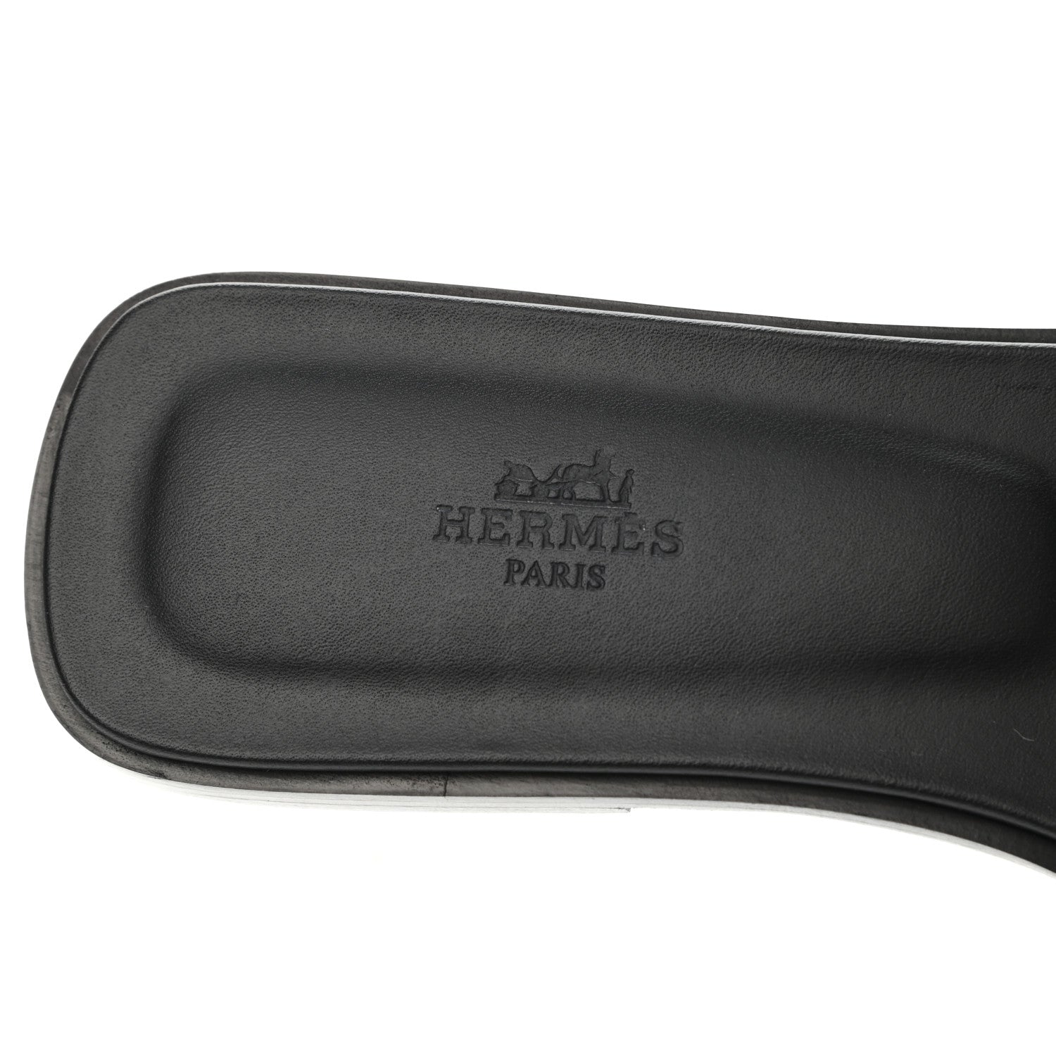 Hermes Box Calfskin Oran Sandals 40.5 Black 7 of 10