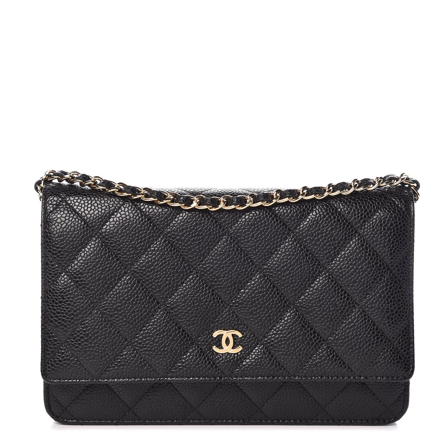Caviar Quilted Wallet On Chain WOC Black