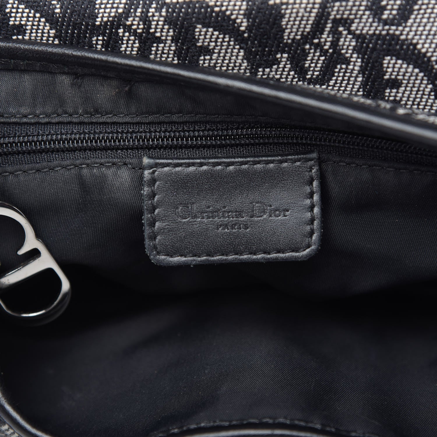 Christian Dior Monogram Saddle Bag Black 6 of 13