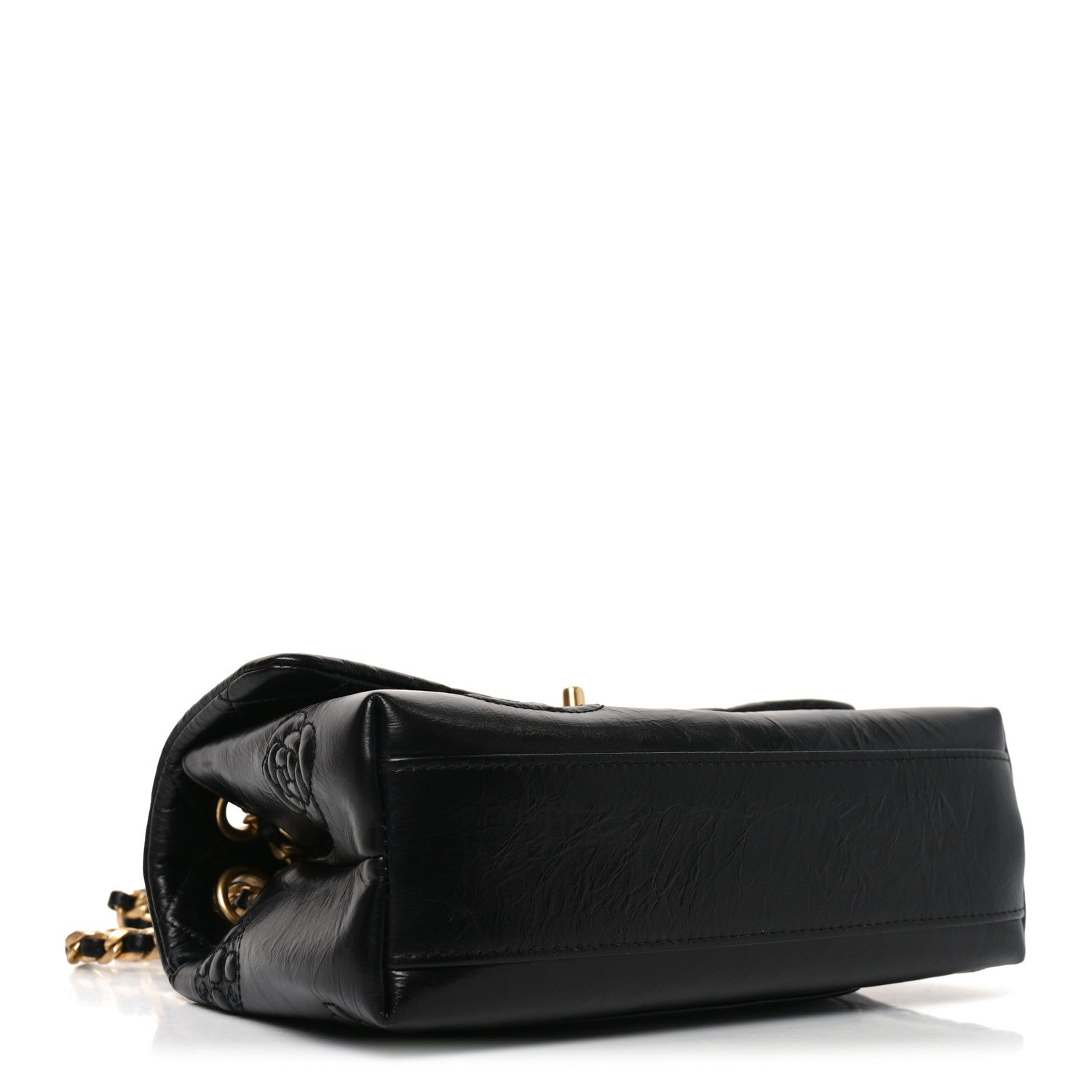Chanel Crumbled Calfskin Embossed Flap Black 4 of 11