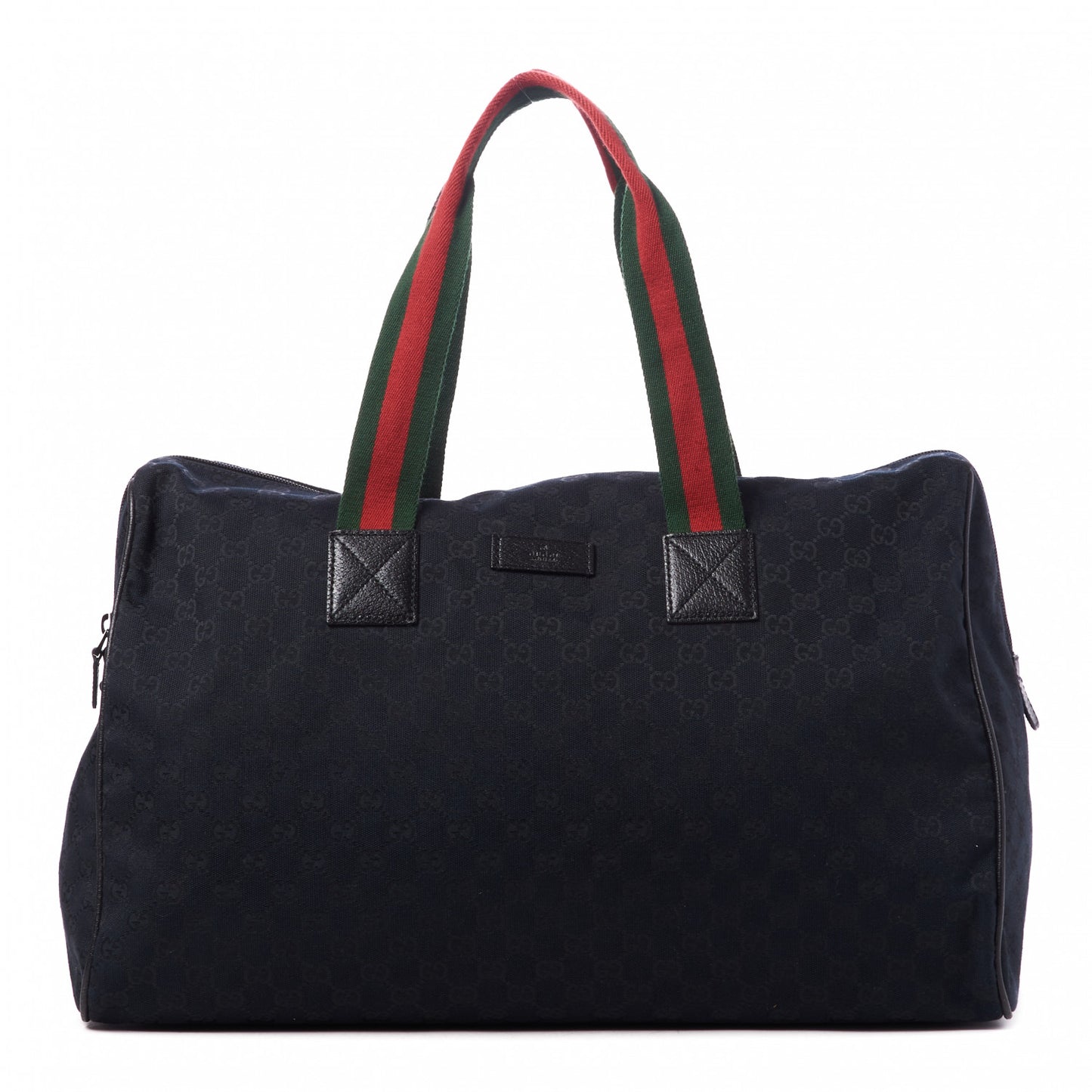 GG Monogram Web Large Collapsible Carry On Duffle Bag Black