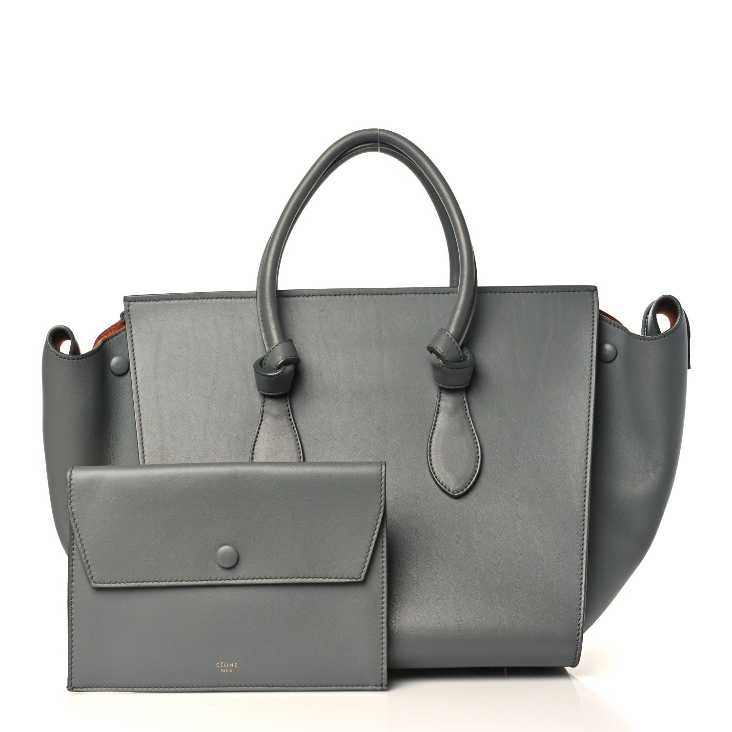 Celine Natural Calfskin Large Tie Knot Tote Grey 1 of 9