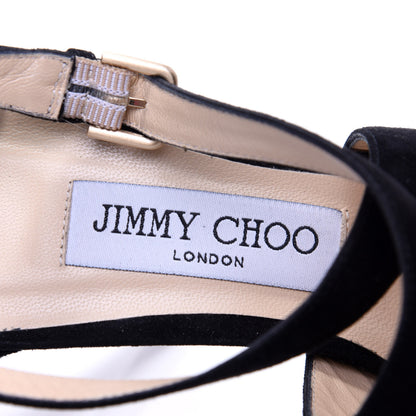 Jimmy Choo Suede Emily 100 Sandal 38 Black 6 of 10
