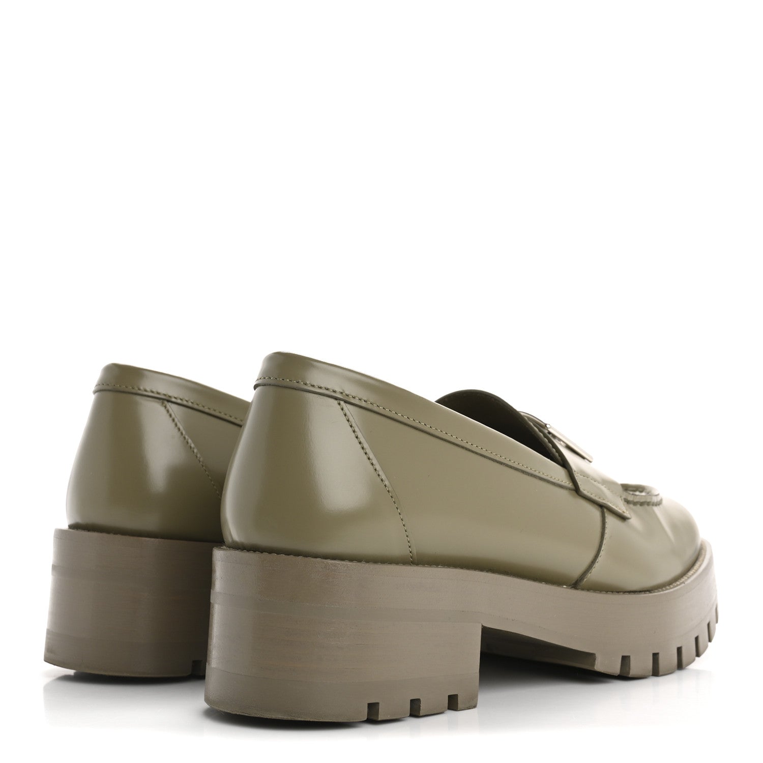 Chanel Calfskin Metal CC Loafers 38.5 Khaki 5 of 10